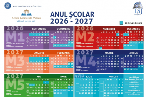 Structura anului școlar 2026-2027